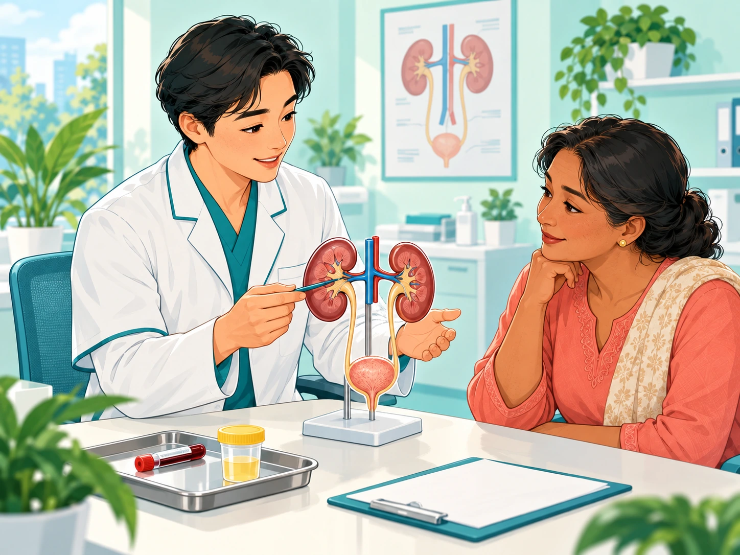 肾功能检查主题示意插画